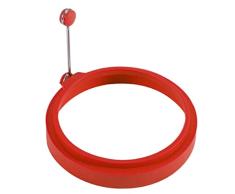 Anillos de huevo antiadherentes, redondos, para muffins ingleses, panqueques, sartén, accesorios de barbacoa portátiles para camping, interior, desayuno, sándwich, hamburguesas, rojo
