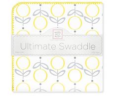 Elefantes plata sobre color pastel deslavado deco SwaddleDesigns Manta Envolvente Ultimate Franela de Algod/ón de calidad superior Amarillo claro