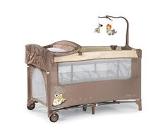Innovaciones MS 630226 - Cuna De Viaje con Dos Alturas, hasta 15 kg, altura recién nacido, con apertura lateral, ruedas, colchón, cambiador bebe, bolsa de transporte, plegable y regulable , Beige