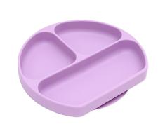 Bumkins BUMKGD-LAV - Bumkins - plato con agarre de silicona, plato de succión, plato dividido, plato para bebés pequeños, sin bpa, apto para microondas y lavavajillas - violeta, unisex, violet