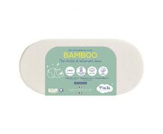 Ptit Lit - Colchón de cuna de bambú - 72x32 cm - Viscosa Bebé Suave y Sedosa - Capazo y cuna Ideal Pram - Reversible - Desenfundable - Hecho en Europa