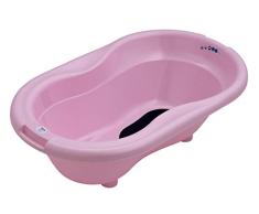 Rotho Babydesign TOP Bañera, Con alfombra antideslizante y tapón de drenaje, 0-12 Meses, TOP, Tender Rosé Pearl (Rosa), 200010208