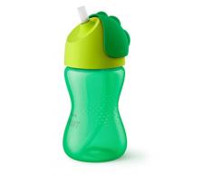 Philips Avent SCF798/01 - Vaso con pajita flexible, 300 ml, 12 m+, válvula antigoteo, piezas compatibles Philips Avent, color verde