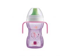 MAM Vaso Fun to Drink D121 - Vaso de Aprendizaje con Boquilla y Tapa para Bebés a partir de 8 meses 270ml - Rosa
