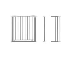 Babymoov Barrera de seguridad Safe & Lock Metal + 1 extensión de 7 cm + 1 extensión de 18 cm - Apertura de 99,5 cm a 106,5 cm