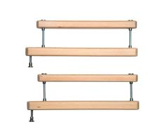 Geuther 2725ZK+ juego de abrazaderas adicionales para la protección de la escalera, la protección de la puerta (montaje fácil, puerta de bebé sin taladrar, calidad duradera), madera no tratada