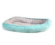 Kospu Bebé nido multifuncional cocoon baby baby baby cocoon bumper cuna de viaje 100% algodón y felpa minky, antialérgico, gris/estrellas
