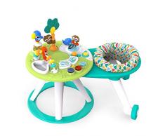 Bright Starts, Centro y Mesa de Actividades Around We Go Tropic Cool con luces y sonidos, 10 juguetes de actividades, andador musical, asiento giratorio, desarrollo motriz, verde, a partir de 6 meses