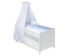Julius Zöllner 5776216143 Juego de cama 3 piezas con estampado, incluye Cuna, cielo y ropa de cama, 100/135 cm + 40/60 cm, estrellas azul