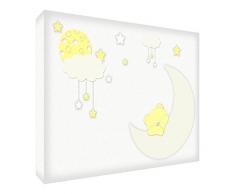 Feel Good Art BEARMOON1624-06ES - Lienzo decorativo grueso sólido afrontado, diseñoOso Dormido, 60 x 40 x 4 cm, color amarillo