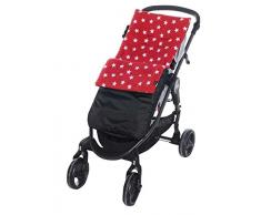 Forro polar saco/Cosy Toes Compatible con Graco Stadium Duo Quattro Evo mosaico estrella roja/exterior negro