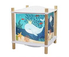 Trouseelle Ocean – Lámpara nocturna – Revolution 2.0 – Regalo infantil – Proyector de estrellas musicales – Música e Historia de la noche en Streaming – Detecta los padores – Recargable