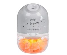 ClevaMama - Lámpara de Sal del Himalaya ClevaPure - Humidificador, Purificador de Aire, Difusor de Aromaterapia para Guardería - Adaptador Universal 110-240v