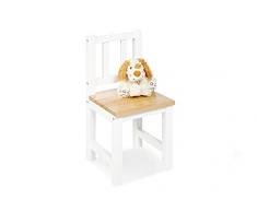 Pinolino Silla infantil de madera maciza fenna, altura asiento 29 cm, para niños de 2 a 7 años, lacado blanco y transparente