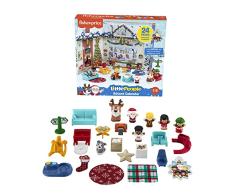 Fisher-Price Little People Calendario de adviento, caja con 24 sorpresas, incluye 7 figuras y accesorios, para bebé +1 año (Mattel HGP72)