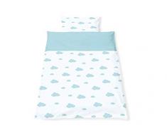 Pinolino 630012-2 Wölkchen - Juego de cama para cama infantil (2 piezas), color azul claro