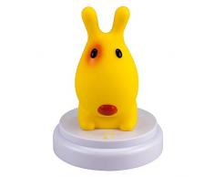 Alecto Innocent Dog LED Color blanco, Amarillo - Luz nocturna para bebé (Color blanco, Amarillo, Niño/niña, LED, Amarillo, 30 min, Batería)