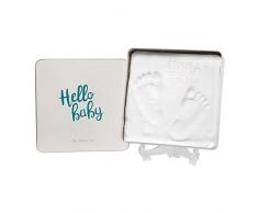 Baby Art Magic Box Plaza Set de decoración de huellas de bebé en arcilla blanca, Regalos para bebés y recién nacidos, Recuerdo memorable de huellas de mano y pie, Essential