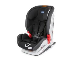 Chicco Youniverse Fix Silla de Coche Reclinable para Bebé 9-36 Kg con Isofix, Grupo 1/2/3 para Niños de 1 a 12 Años, Fácil de Instalar, Reposacabezas Ajustable - Negro (Jet Black)