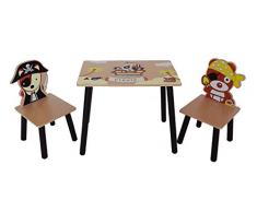 Kiddi Style Mesa y Sillas Infantiles Piratas - Madera - par ninos