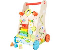 Small Foot 10606 Flowery Meadow Baby Walker, Hecho de Madera, con diversión diversa para niños a Partir de 2 años Juguete, Multicolor