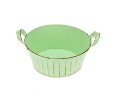 GLOREX 6 7036 026 - Cazuela redonda de metal (19,5 x 8 cm), color verde