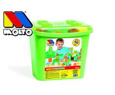 MOLTO- Caja de Bloques con 90 Piezas, Color Verde (16467)