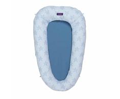 ClevaMama - Reductor y Protector de Cama y Cuna para Bebe, Nido para Recien Nacido, Azul, 0-6 meses
