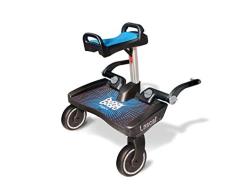 Lascal BuggyBoard Maxi+ Plataforma con sillín infantil y base grande, accesorio para niños de 2 a 6 años (22 kg), compatible con casi todas las sillitas de paseo, azul