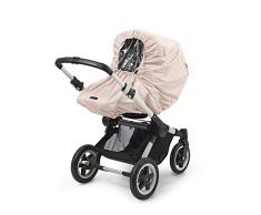 Elodie Details Protector de Lluvia para Silla de Paseo/Cochecito Cubierta Universal con Ventana Transparente - Powder Pink, Rosa