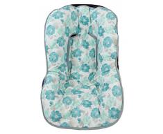 Funda colchoneta universal para grupo 0 o maxi-cosi. Modelo flores turquesa. Acolchada
