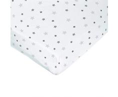Domiva - Sábana bajera con diseño de estrellas, 70 x 140 cm, color gris