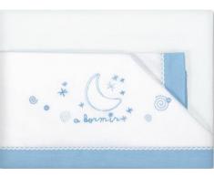 Pirulos A Dormir Juego de Sábanas 100% Algodón para Cochecito de 40x80 cm/Juego de Sábanas Set, Color Azul