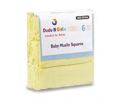 3 unidades Sensio color blanco amarillo amarillo 100/% algod/ón org/ánico, muselina unisex 68 x 68 cm Juego de mantas para beb/é