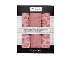 Meyco 451003 - Juego de pañuelos para envolver al bebé (3 unidades, 120 x 120 cm) Altrosa-Pink Talla:Panter-Uni