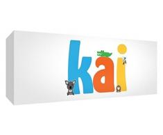 Little Helper kai1542 – 15de Impresión Lienzo personalizado con nombre, con niño, KAI, pequeño multicolor Talla:15 x 42 cm