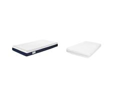Ecus Kids | Colchón de Cuna Care | 117x57 | Altura 12 cm | Previene Plagiocefalia | Antiasfixia | Hipoalergénico y Transpirable | Gran Suavidad & Soft 3 en 1 - Protector colchón, Blanco, 120x60