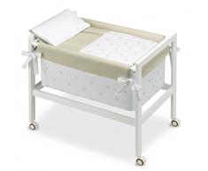 Bimbi Romantic - Minicuna, 61 x 90 x 80 cm, color blanco y lino