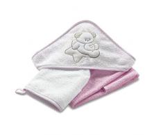 Italbaby - Albornoz con capucha de rizo 75 x 75 Sweet Rosa - 350 g