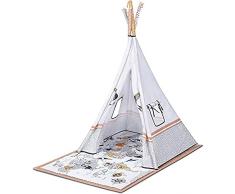 kk Kinderkraft TIPPY Tapete educativo 3 en 1, Gimnasio bebé, Alfombra para niños, Tapete bebéParque Infantil bebé, Tipi, Arcos Suaves, Juguetes, Multifuncional, Juguetes, Con accesorios
