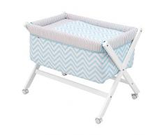 Be Zigzag - Mini cuna, niños, color celeste