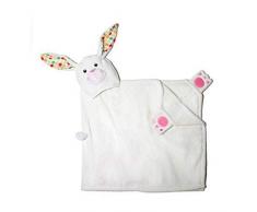 Zoocchini Toalla para Niña Conejo, 100% Algodón, Color blanco