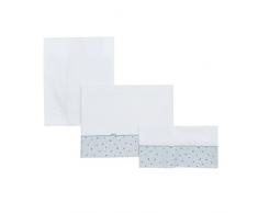 Cambrass Stela - Sábana para minicuna, 3 piezas, 80 x 120 cm, color celeste