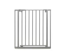 LaWaLu by geuther 4712LW barrera de seguridad Yanis, (ajuste: 73-81,5 cm, barrera de seguridad sin perforación, dirección de apertura ajustable, bloqueo de seguridad), Gris