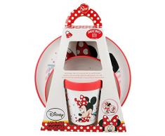 SET PREMIUM BICOLOR 3 PCS (PLATO, CUENCO y VASO 260 ML) MINNIE MOUSE - DISNEY - ELECTRIC DOLL