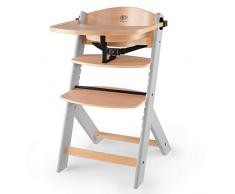 kk Kinderkraft ENOCK Trona bebé de Madera, Silla Infantil, Trona portatil, Tronas de bebé baratas, para niños, Evolutiva silla alta, Ergonómica, Con accesorios, Barrera y Bandeja, Gris
