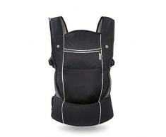Hauck Close to me - Mochila portabebés ergonómica, con reductor asiento para recién nacidos y bolsillo, transpirable, cinturón lumbar acolchado, comodidad, para recién nacidos hasta 12 kg, negro