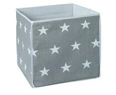 Caja de almacenaje «Little Stars» gris con estrellas blancas de roba, 139100DGV190