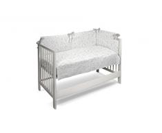 Petit Lazzari Garabato - Set de colcha - edredón y protector para cuna de 60 x 120 cm, diseño Romántico, color gris