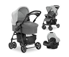 Hauck Shopper Trio Set, Carrito bebe 3 en 1, Silla de Paseo, Silla Auto Grupo 0, Capazo con Colchón, desde Nacimiento hasta 25 kg, Plegado Compacto